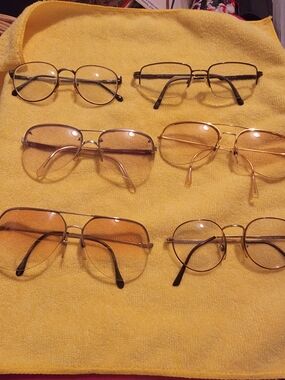 Assorted Vintage Gold & Silver Metal Frame Glasses - Set of 6 /All Perscription